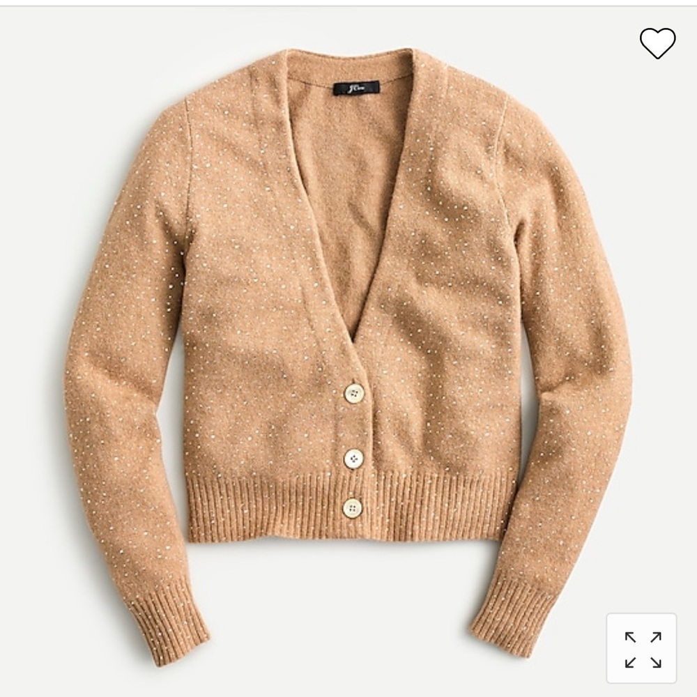 J. Crew V-neck sparkle cardigan sweater in supersoft yarn, size xxl - NWT!